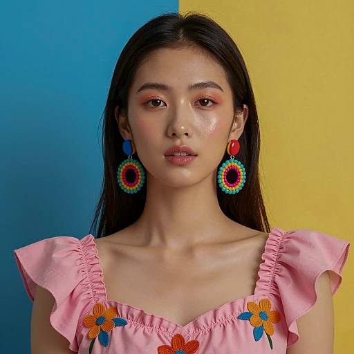 Vibrant Portrait of Asian Woman