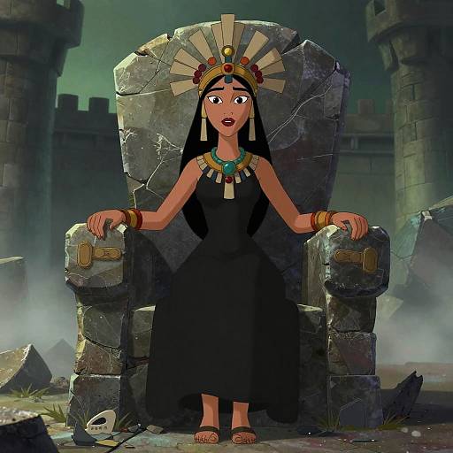 Retro Fashion Ancient Throne Illustration