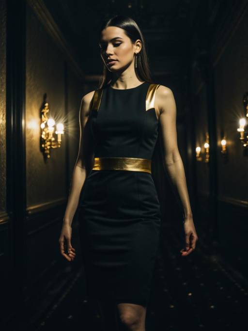 Chic Red and Black Dress Design
