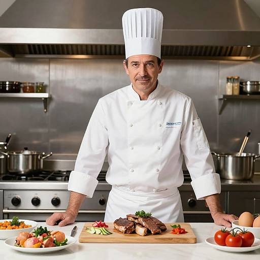 French Chef in Kitchen Scene