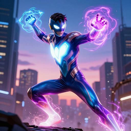 Original Glowing Cosmic Superhero