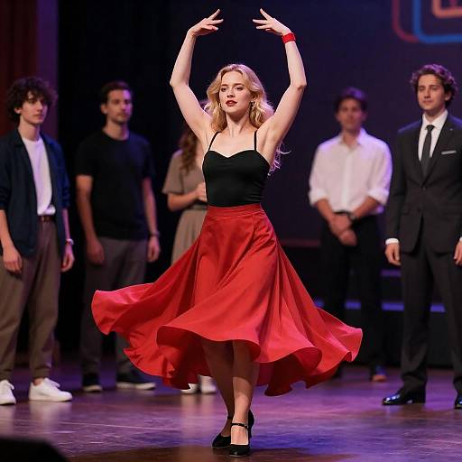 Vibrant Dance Scene with Blonde Woman