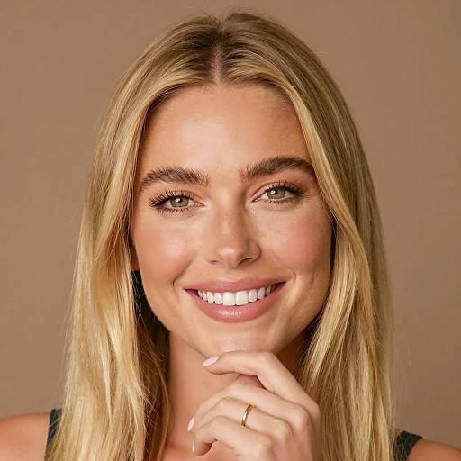 Smiling Woman Portrait with Green Eyes