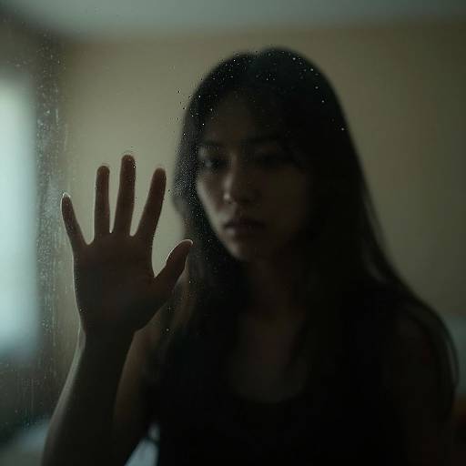 Mysterious Figure Behind Glass