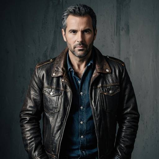 Man in Weathered Leather Jacket