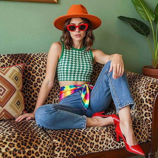 Vibrant Fashion in a Stylish Space