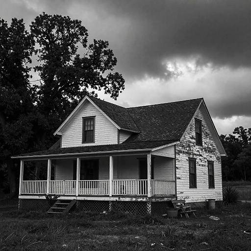 Moody Black and White Ranch House
