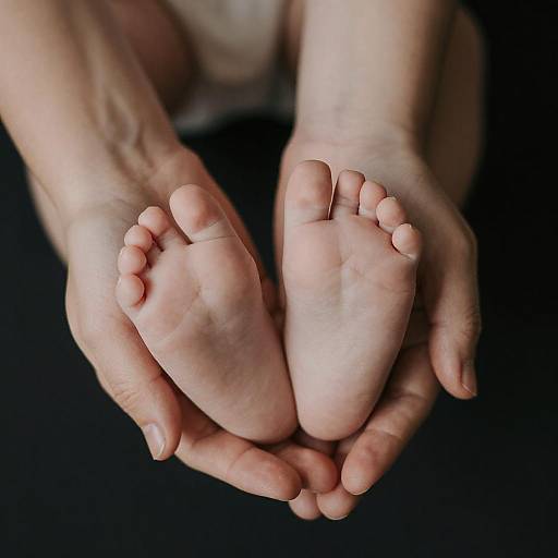 Tender Hands Cradling Baby's Feet