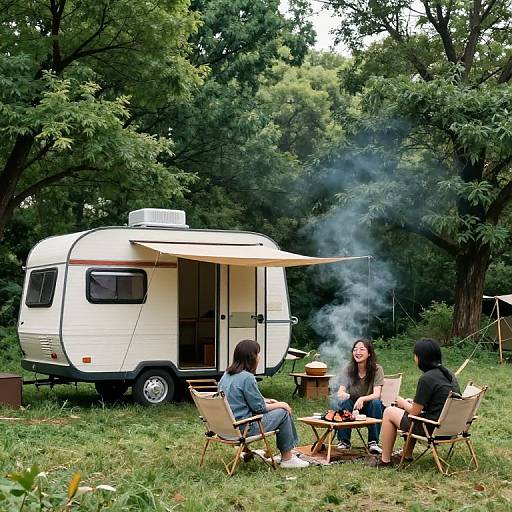 Serene Caravan Campsite in Nature
