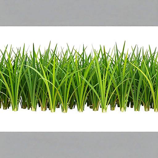 Vibrant Green Grass on White Background