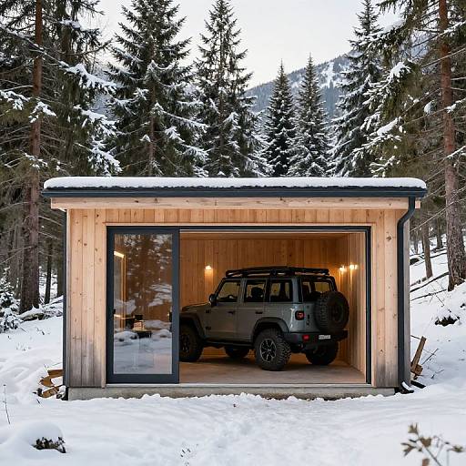Minimalist Mountain Cabin Garage