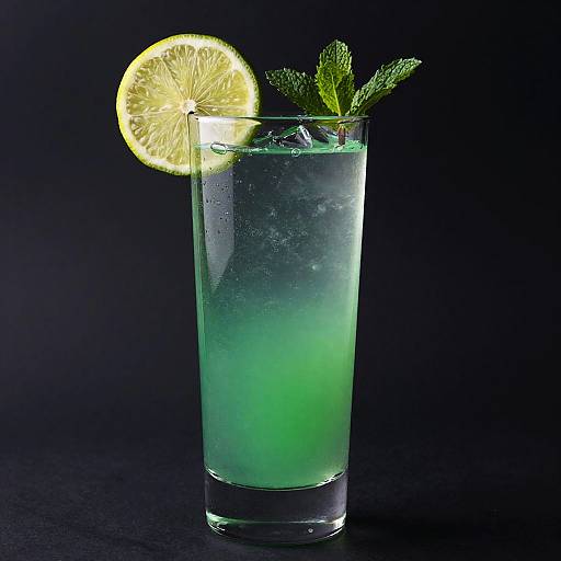 Vibrant Green Cocktail Glass
