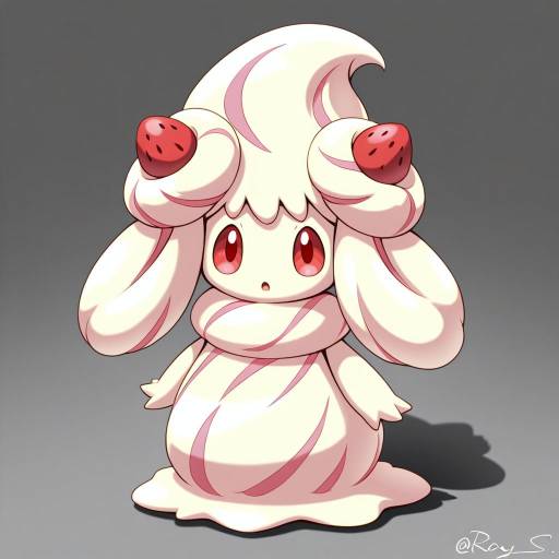 Illustration of Alcremie, pokemon in the style of Ray.s
