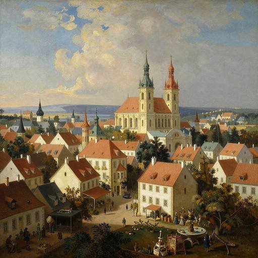 Rococo Style European Village Aerial View