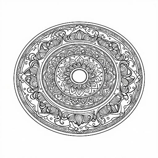 Black and White Ocean Mandala