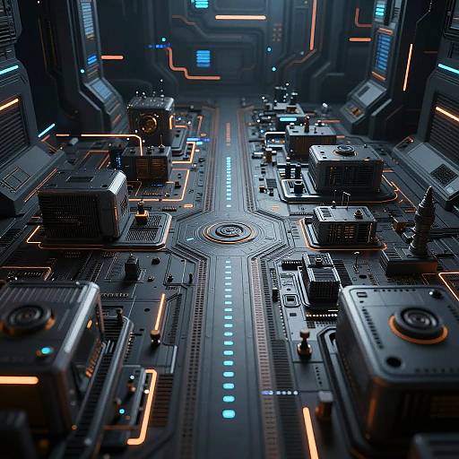 Futuristic Cityscape in Video Game Style