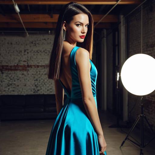 Fashion Model in Vibrant Blue Evening Gown Fashion Model in Vibrant Blue Evening Gown