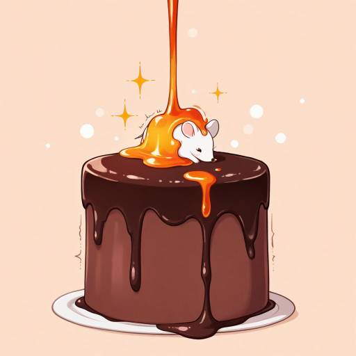Playful Mouse and Chocolate Delight Scene Playful Mouse and Chocolate Delight Scene