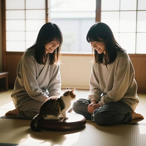 Koyuki and Cat Cozy Kotatsu Moment