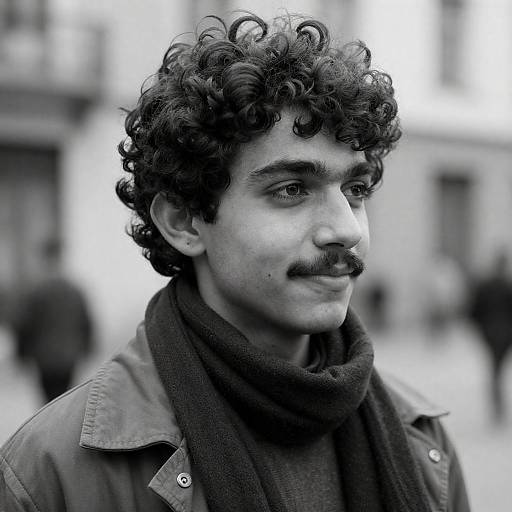 Grainy High-Contrast Portrait of Young Man