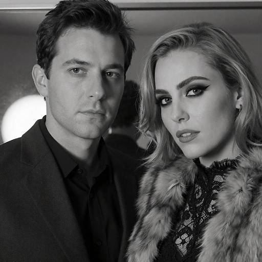 Black and White Portrait of Elegant Couple