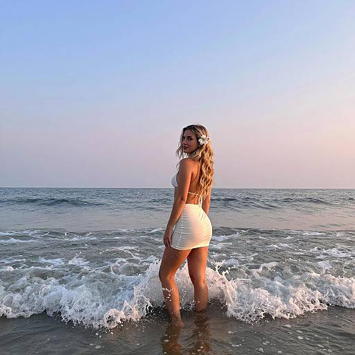 Serene Blonde Beauty by the Ocean
