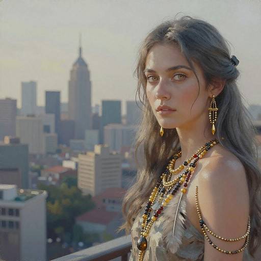 Elegant City Skyline Portrait in Ink