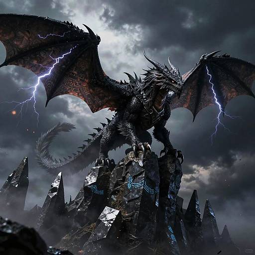 Charcoal Wyvern on Obsidian Spires