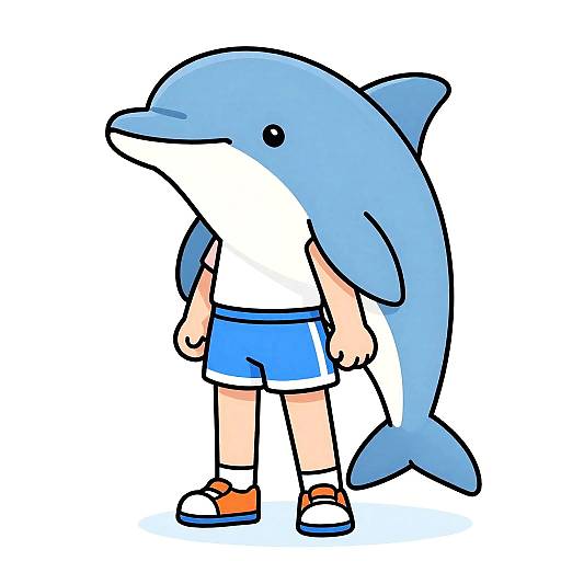 Anthropomorphic Dolphin Teen Character