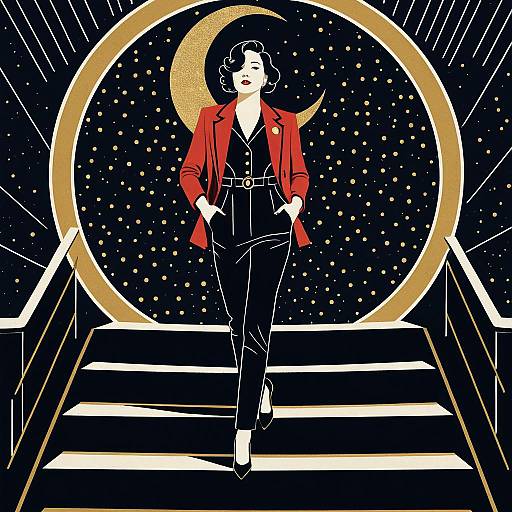 Art Deco Jazz Musician Illustration