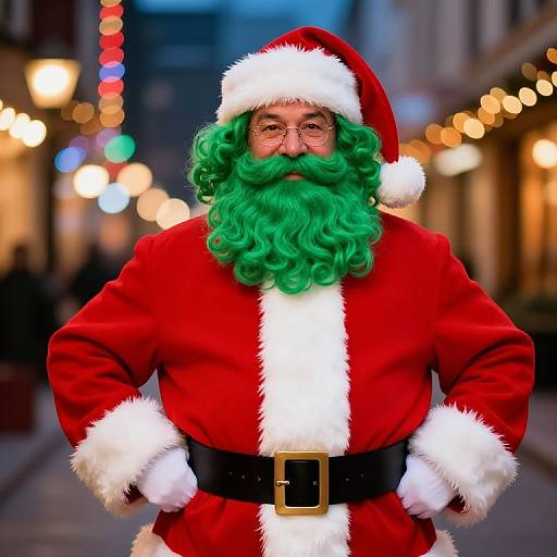 Festive Santa with Green Beard