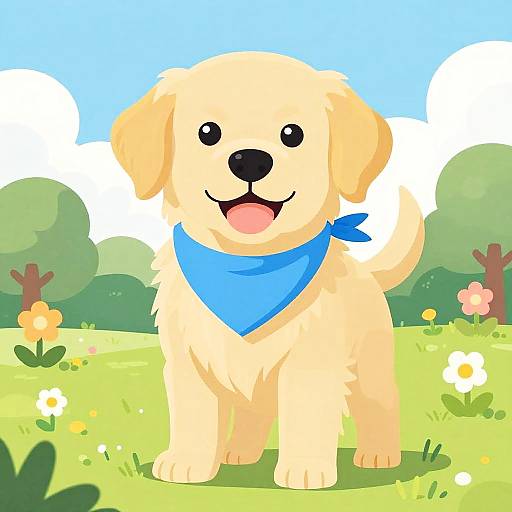 Playful Golden Retriever Puppy Mascot