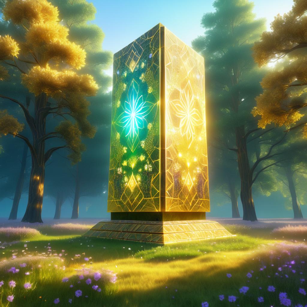 Radiant Monolith in Enchanted Meadow