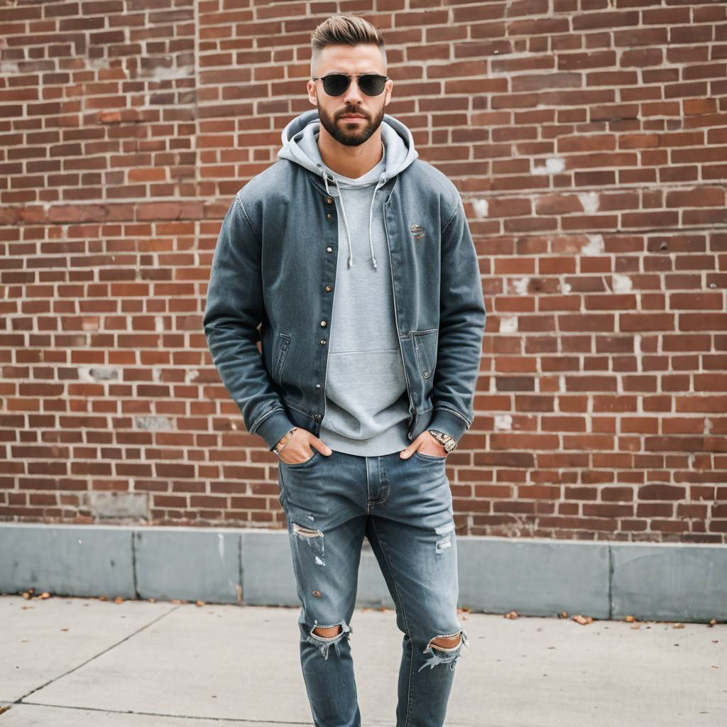 Trendy Ivy League Man in Casual Outfit