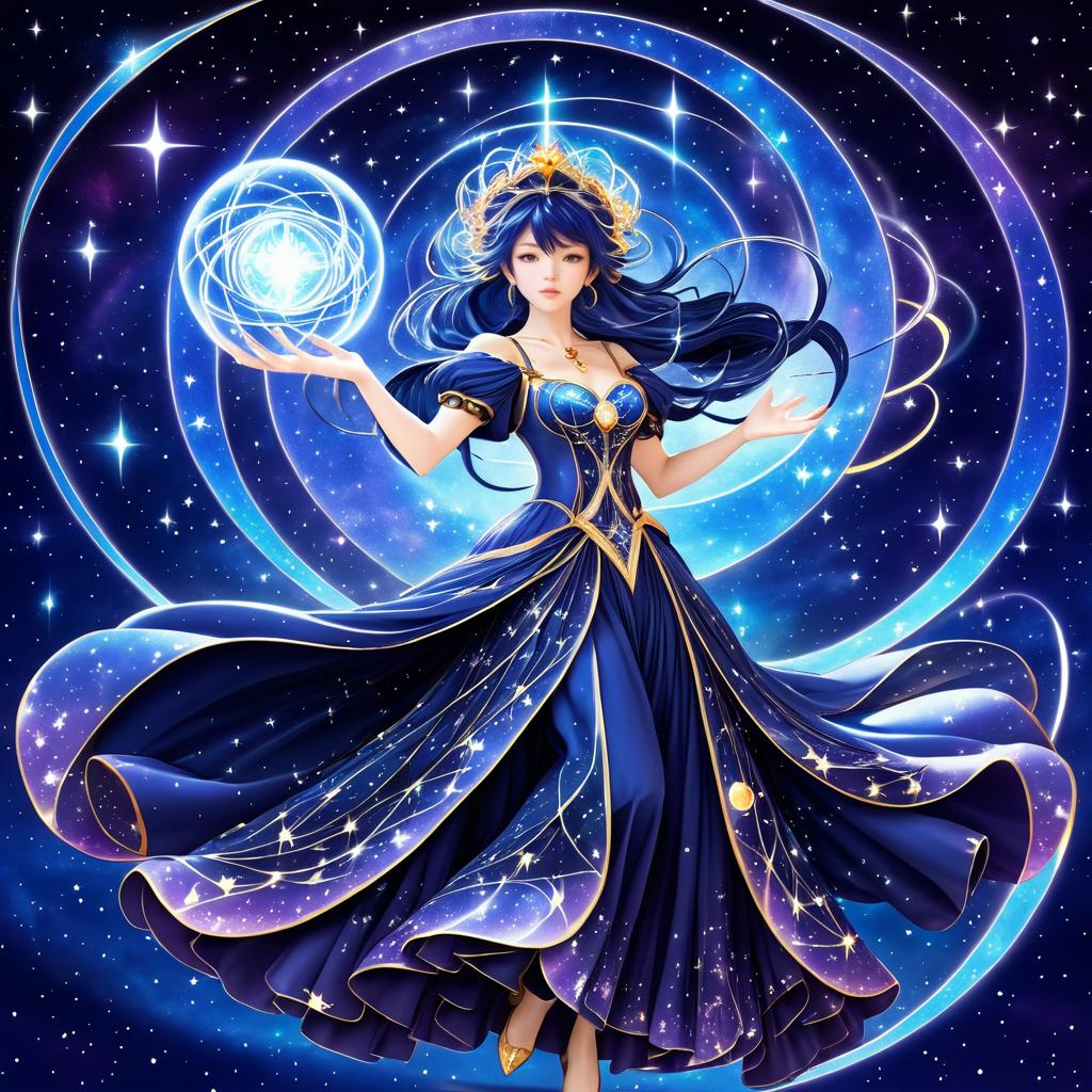 Celestial Sorceress in Starry Skies