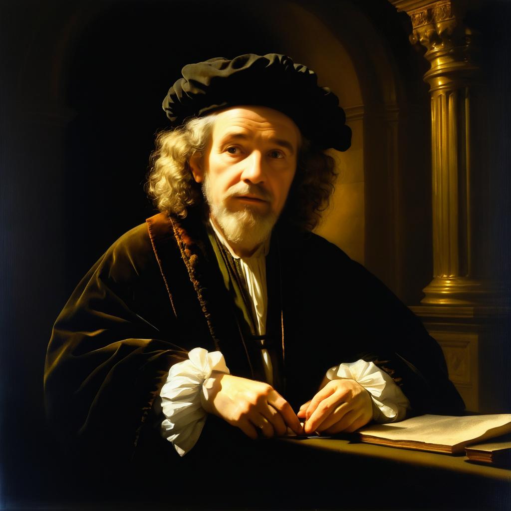 Baroque Philosopher in Rembrandt's Style