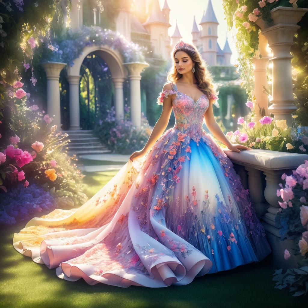 Princess in a Floral Garden Fantasy