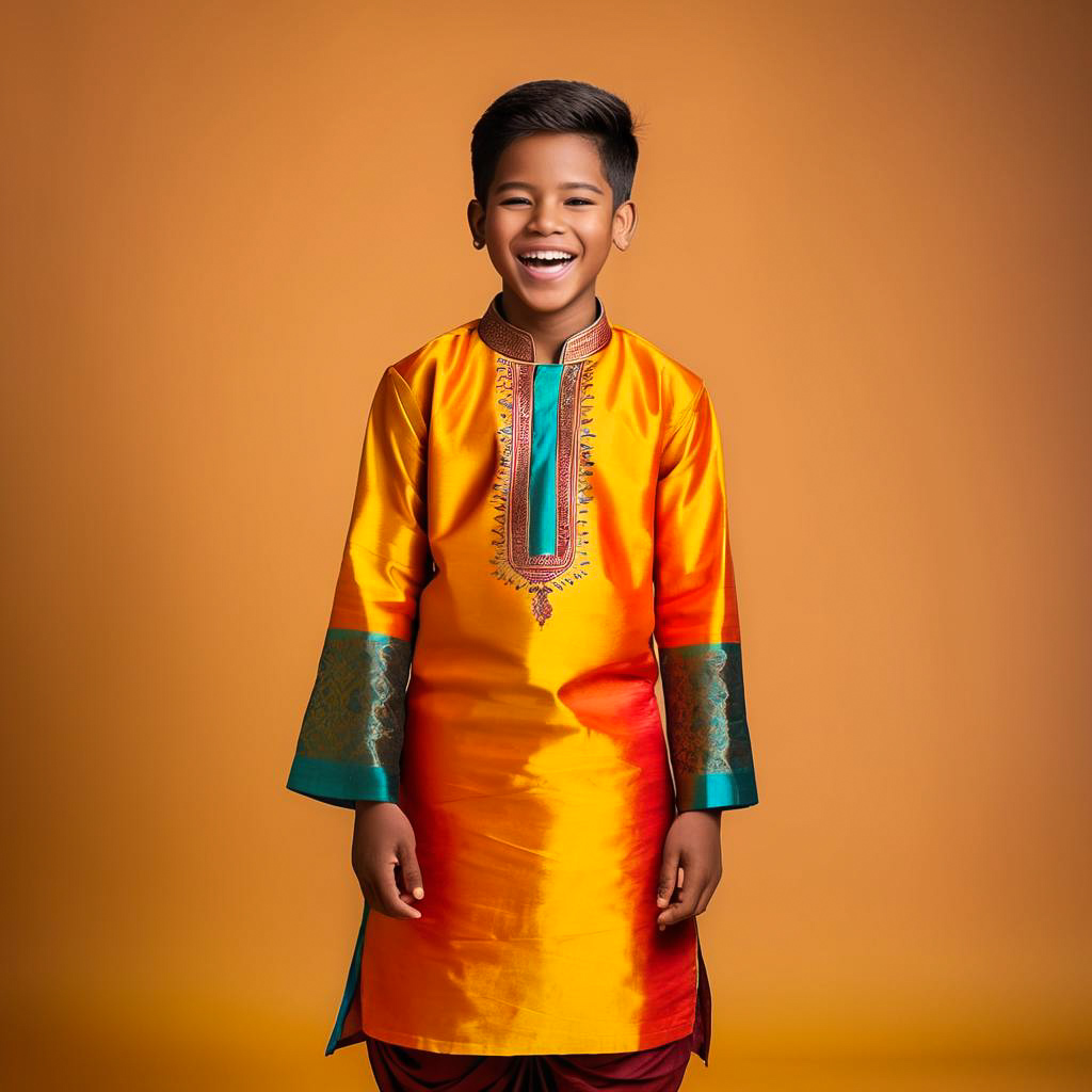 Joyful Boy in Diwali Attire Portrait