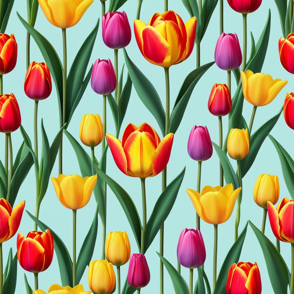 Whimsical Tulips in a Serene Setting