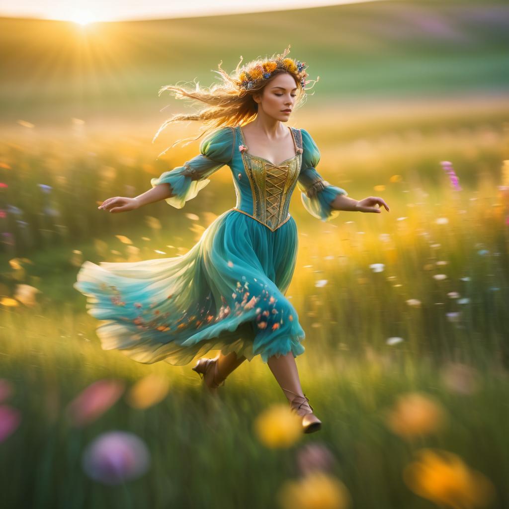 Dynamic Fairy Bard in Flower Meadow