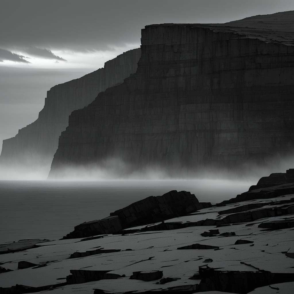 Dramatic Stormy Cliffs at Dusk