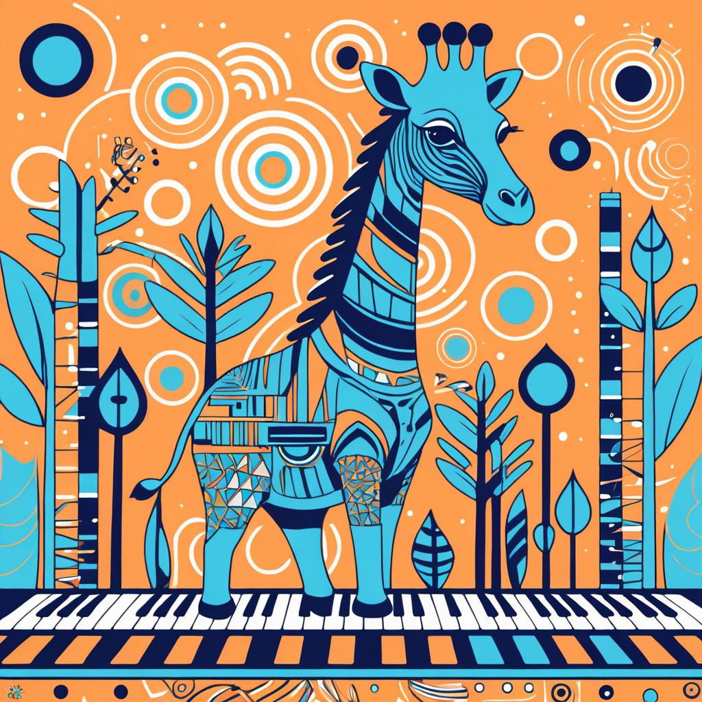 Giraffe Synth Music Logo Design