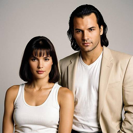 1990s Style Man and Woman Portrait