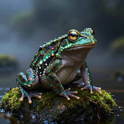 Bioluminescent Monsterfrog in Swamp