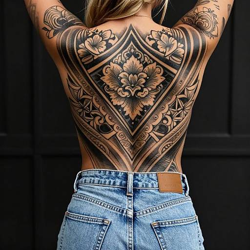 Striking Black and Gold Tattoo Portrait