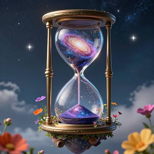 Cosmic Hourglass on Floating Island