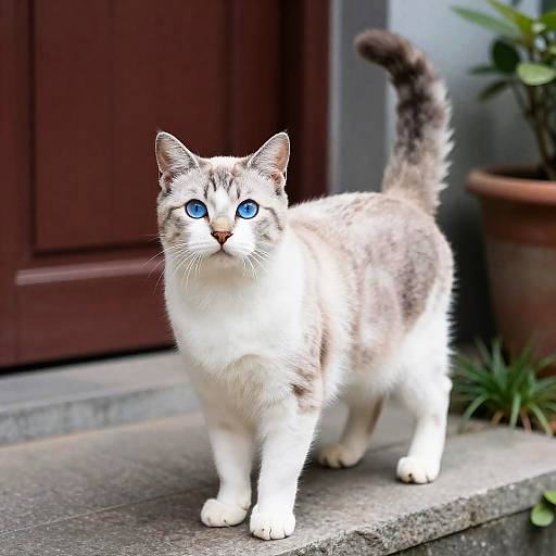 CGI Cat with Blue Eyes by Door
