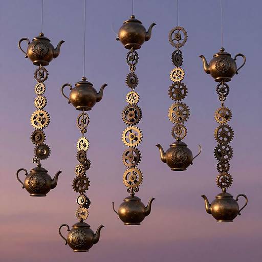 Surreal Steampunk Floating Teapots