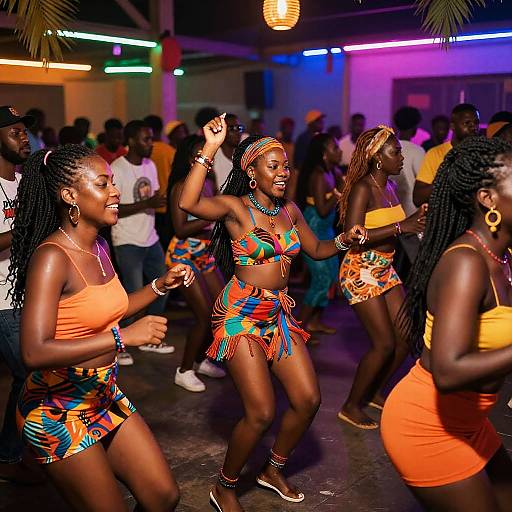 Vibrant Mandingo Neon Party Scene