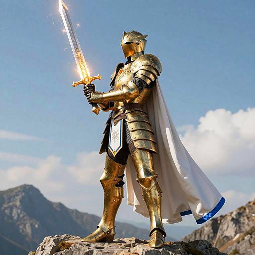 DND Paladin in Golden Armor